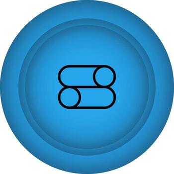 azul diapositiva botón icono en plano estilo. vector