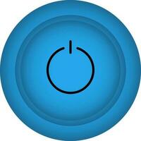 Flat Style Power Button Blue Icon Or Symbol. vector