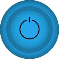 Flat Style Power Button Blue Icon Or Symbol. vector