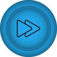 Blue Forward Button Icon In Flat Style. vector