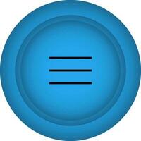Menu Button Blue Icon In Flat Style. vector