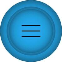 Menu Button Blue Icon In Flat Style. vector