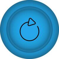 Flat Style Reload Button Blue Icon. vector