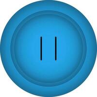 Blue Pause Button Flat Icon Or Symbol. vector