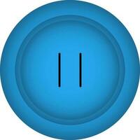 Blue Pause Button Flat Icon Or Symbol. vector