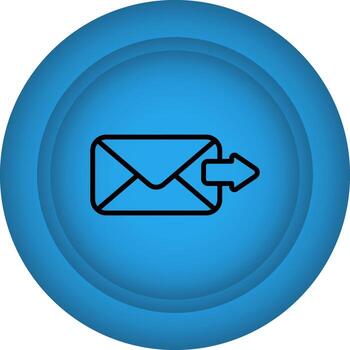 Flat Style Mail Send Or Share Button Blue Icon. vector