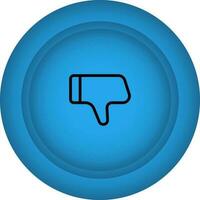 Dislike Button Flat Icon In Blue Color. vector