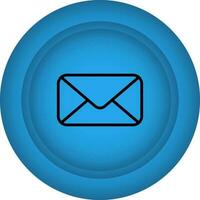 Mail Button Flat Icon In Blue Color vector