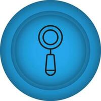 Search Or Zoom Button Flat Icon In Blue Color. vector