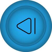 Backward Or Left Play Button Black And Blue Icon Or Symbol. vector