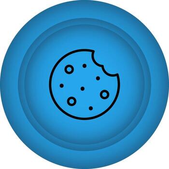Cookies Symbol On Circle Background Icon In Blue Color. vector