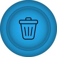 Delete Button Blue Icon In Flat Style. vector