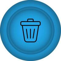 Delete Button Blue Icon In Flat Style. vector