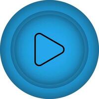 Play Button Blue Icon Or Symbol. vector