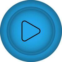 Play Button Blue Icon Or Symbol. vector