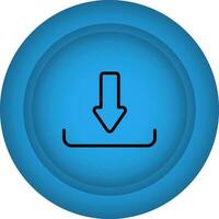 Down Arrow Symbol Button Icon In Blue Color. vector