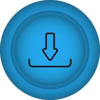 Down Arrow Symbol Button Icon In Blue Color. vector