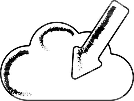 Linear Style Cloud With Arrow Icon. vector