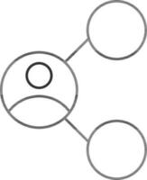 User Share Icon In Black Line Art. vector