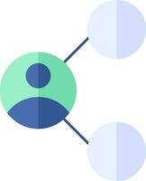 User Share Icon In Blue And Green Color. vector