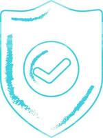 Approve Shield Icon In Thin Line Art. vector