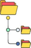 Colorful Connected Folder Icon In Flat Style. vector