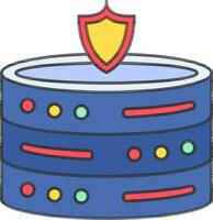 Colorful Database Security Shield Icon. vector
