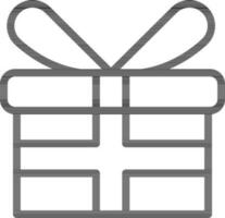 Gift Box Icon In Black Outline. vector