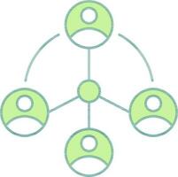 User Connected Icon In Green And White Color. vector