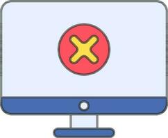 Colorful Cross Symbol In Screen Icon. vector