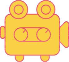 Yellow And Red Video Camera Flat Icon. vector