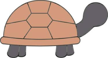 Brown And Gray Tortoise Icon Or Symbol. vector