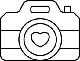 Camera Icon In Black Outline. vector