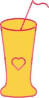 Loving Drink Glass Icon In Yellow And Red Color. vector