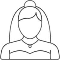 Christian Bride Icon In Black Outline. vector