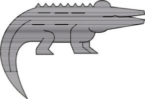 Crocodile Icon Or Symbol In Gray Color. vector