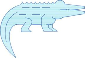 Crocodile Icon Or Symbol In Blue Color. vector