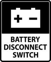 Battery Disconnect Switch Sign On White Background vector