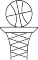 Basketball Net Icon In Black Line Art. vector