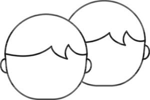 Gemini Icon Or Symbol In Stroke Style. vector