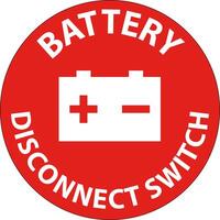 Battery Disconnect Switch Sign On White Background vector