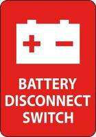 Battery Disconnect Switch Sign On White Background vector