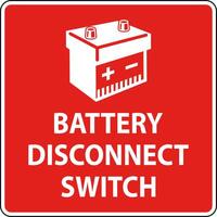 Battery Disconnect Switch Sign On White Background vector