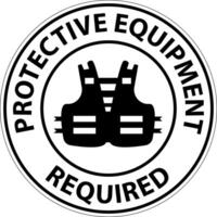 Symbol Floor Sign, Protective Equipment Required vector