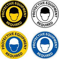 Symbol Floor Sign, Protective Equipment Required vector