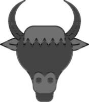 Bull Head Or Taurus Icon Or Symbol In Gray Color. vector