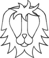 Leo Or Lion Vector In Outline Style.