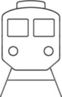 Train Icon In Black Outline. vector