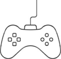 Game Controller Icon In Black Line Art. vector