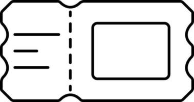 aislado boleto icono en negro línea Arte. vector